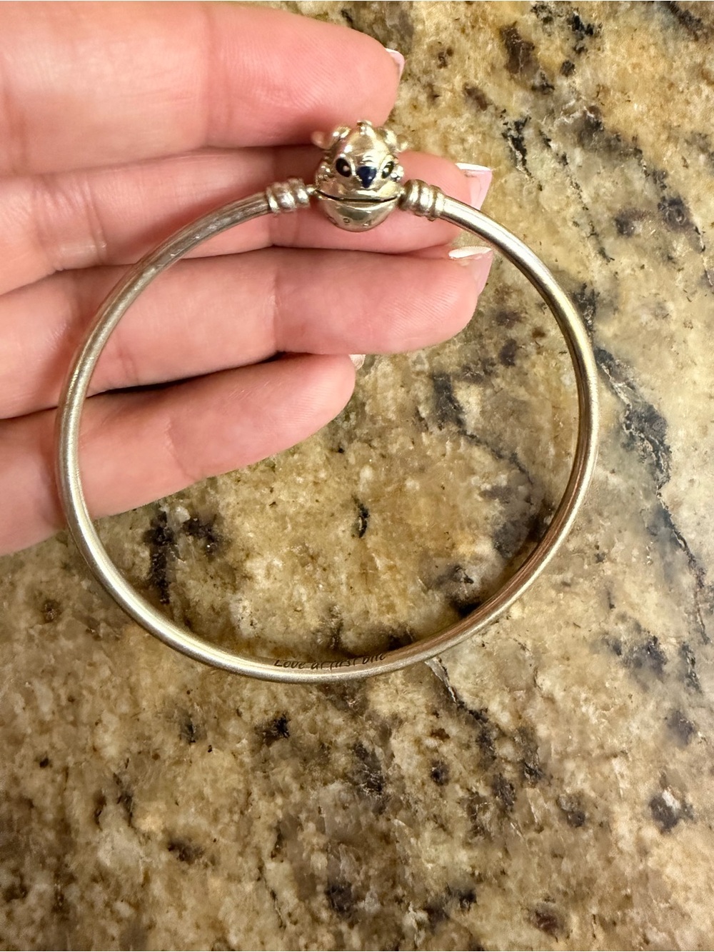 Sterling Silver Pandora stitch bangle